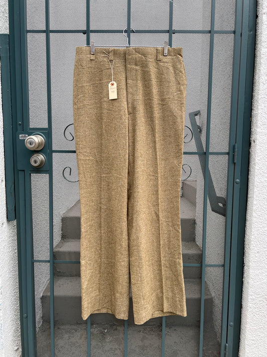 70s green and beige herringbone trousers