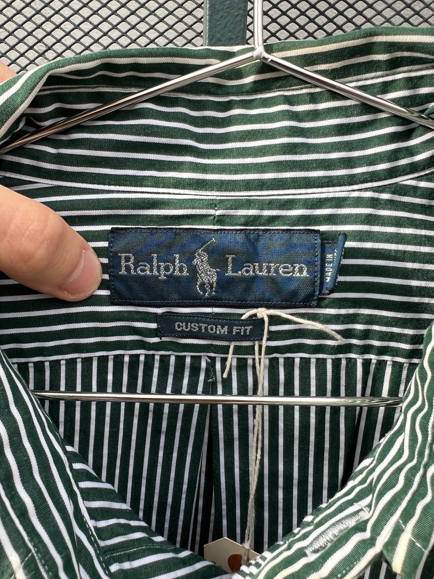 90s Ralph Lauren forest green stripe shirt
