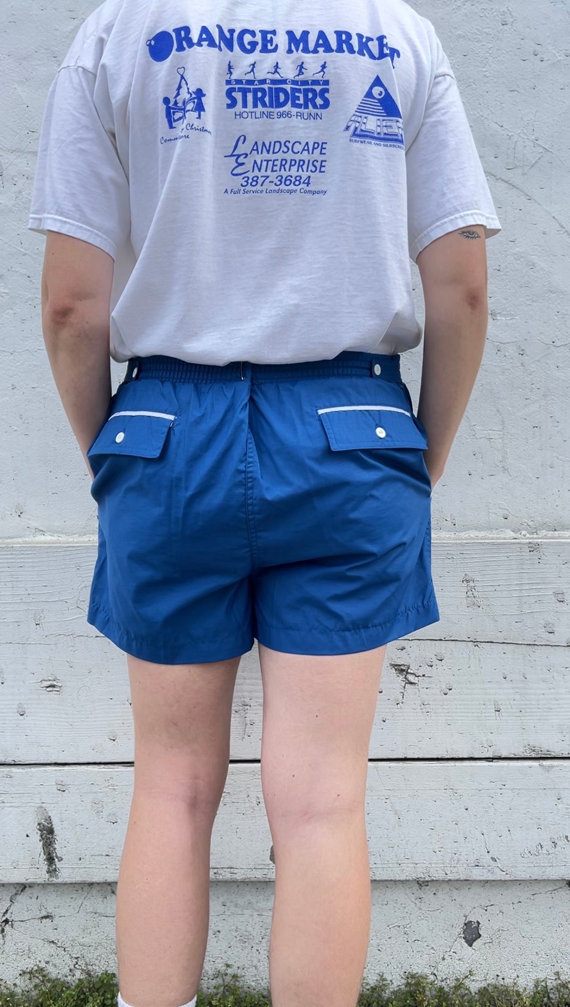 90s Saks Fifth Avenue blue contrast detail boat shorts