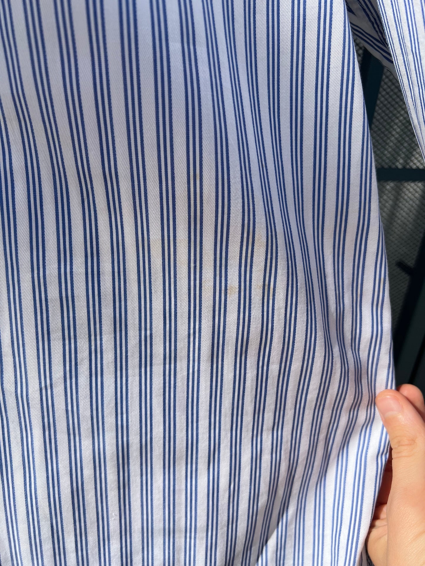 80s Turnbull & Asser Ltd blue and white stripe shirt